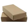 100pcs / Lot Multi-tailles Kraft Boîtes De Papier Brun DIY Emballage Cadeau Boîte Pliable Papercard Boîtes Pour La Décoration De Mariage De Noël 210326