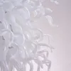 Lampes de pendentif modernes Crystal lustres lumières pour salon Chambre à coucher blanc Lait de verre Lustre Luge de lustre 70cm de large et 120cm de hauteur lumineuse