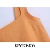 KPYTOMOA Kvinnor Mode med breda band Beskurna Stickade Tank Toppar Vintage Square Collar Backless Kvinna Camis Mujer 210616