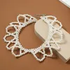 OL estilo feminino moda geométrica branca imitação pérola frisada tecer feitos artesanais colares para mulheres jóias festa de casamento