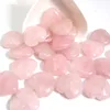 Charms in pietra di quarzo rosa con cuore d'amore da 25 mm Pietra preziosa curativa Reiki per accessori per la creazione di gioielli