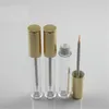 Kosmetisk arrangör Rose Gold Cover Golded Round Bottle 6ml Mascara Tube Lip Gloss Eyeliner Dispensing Tom