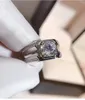 MDINA 2 S сверкающий моисанит кольцо для мужчин Real 925 серебро 8 * 8 мм размером с днем ​​рождения подарок на день рождения блестящий лучше, чем алмаз сильный