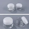 Makeup Sample Packaging Bottle With Plastic White Lid Glass Jar 20g 30g 50g Cosmetic Container For Cream Oil