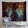 Dream Forest Printed Tapestry Tree Tapestry Family Decoration Väggmonterad Matta Multifunktionell Picnic Blanket BeachTowel 210609