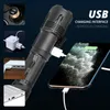 160 LED Super Bright Flashlight USB充電式70 2 50ズームトーチランタン使用5000MAH 18650 26650バッテリー400000LMS 2105664434