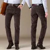 6 Color Men's Thick Corduroy Casual Pants Winter Style Business Fashion Stretch Regular Fit Trousers Male Brand Clothes 211201