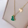 Hot Selling Colorful Gourd Necklace 18k Gold Plating Stainless Steel Women Jewelry