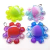 Christmas Halloween Favor Gifts Colorful Octopus Keychain Fidget Toys Multi Emoticon Push Bubble Stress Relief Octopuses Sensory Toy For Autism Special