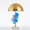 Moderne Goud Smeedijzeren Tafellamp voor Slaapkamer Nachtkastje Luxe Crystal Glass Bal Marmeren Bureau Licht Woonkamer Studie Verlichting R480