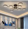 Moderne LED Kronleuchter Fernbedienung Dimmen Für Wohnzimmer Esszimmer Schlafzimmer Küche Home Schwarz Decke Lampe Leuchte