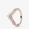 Ny S925 Sterling Silver Wedding Ring Sparkling Daisy Flower Crown Rose Gold Rings for Women Engagement Smycken årsdag