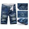 Verão homens rasgados denim shorts 5 estilos estiramento jeans curtos moda casual slim alta qualidade jeans casual esporte jeans g1209