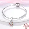 925 STERLING Silver Heart Shape Chowms Fit Fit Charms Original Bracelet Bracelet Diy Mulheres Jóias Presente5589976