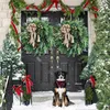 Decorative Flowers & Wreaths Farmhouse Christmas Wreath With Ring Bell Holiday Front Door Hanging Ornament Decoration