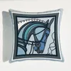 Cushion/Decorative Pillow Velvet Fabric French Luxury Horse Dark Blue Series Home Sofa Cushion Cover Pillowcase Without Core Living Room Bed