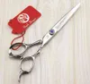 Purple Dragon Hair Scissors 440C 6 inch 9cr Professional Barber Hairdressing Scissors Rotation Screw Carving Rose Handle VH0864487829