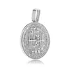 Glacé Forme Ronde Diamant Pendentif Collier Lettre Saty Dur Or Argent Plaqué Hommes Bling Hip Hop Jewelry195Q