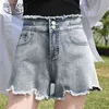 Sommar Denim Shorts Koreanska Korta Jeans Femme Kvinnor Casual High-Waisted Loose Wide-Ben 9516 210508