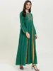 9018 würdevolles und bequemes arabisches großes Damenkleid, grüner, modisch bestickter muslimischer Spleiß-Schwingrock