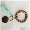 Aessories Kobiety i mężczyźni 7 stylów moda breloki drewniane bransoletka brelok z frędzlami Klucz DIY Fibre Pandent Wood Bead Bangle Keys Decorat