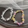 Cuentas, hebras Bohemia colorida transparente resina de cristal natural mariposa pulsera de cuentas hecha a mano para mujer niña accesorios de fiesta en la playa