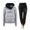 Casual Two Piece Outfits Pullovers Hoodies Jogger Pants Sets Spring Autumn Tracksuit Woman Fleece Suit Sweatsuits for Women 211221