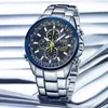 الفاخرة Wateproof Quartz Watches الأعمال عرضة فرقة الصلب غير الرسمية للرجال الزرقاء الملائكة World Chronograph Wristwatch 2201133032