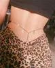 2021 fashion twelve constellations Rhinestone letter pendant waist underpants integrated t-shaped pants chain accessories