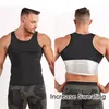 Roupas de ginástica masculinas colete de fitness sauna treino camiseta cintura trainner suor rápido top shapewear282q282j