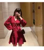 Donne casual vintage rosse abiti casual mini abiti eleganti femminile calda slim casual coreano monopezzo 2022 Capodanno