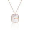 Bon collier pendentif coquillage blanc géométrique plaqué or rose porte-bonheur pour cadeau