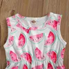 2021 BabyGirl 0-24M Vêtements Nouveau-Né Bébés Filles 2 pièces Outfit Ensemble Sans Manches Fruits Glands Barboteuse + Bandeau Ensemble pour Enfants Filles G1221