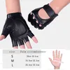Men Half Finger Leather Motorcycle Driving Gloves Fingerless Sheepskin Leather Gloves for Outdoor Tactical Sports Fishing AGC006 H1022