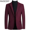 Moda uomo cappotti e giacche giacca maschile top misto lana giacca uomo giacca primavera elegante cappotto casual solido due bottoni 211122