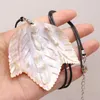 Pendant Necklaces Natural Mother Of Pearl Shell Necklace Handmade Carved Leaf White Charms For Women Jewelry