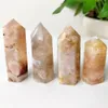 6-7 cm Naturlig körsbärsblom Agate Point Wand Tower Obelisk Healing Kristalldekoration Mineraler