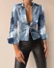 Women's Blouses & Shirts 2022 Casual PU Leather Celmia Turn-down Collar Long Sleeve Buttons Fashion Tops Basic Solid Blusas Mujer