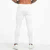 GINGTTO Jeans Blanc Hommes Coton Taille Haute Pantalon Stretch Jeans Plus Taille Été Taille Élastique Pantalon Plus Taille 36 zm55 210319