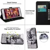 Vit varg 3d läder plånbok för Samsung Galaxy A72 5G A52 A32 A12 A21 USA A02S M02S Flower Tiger Owl Lace Animal Kreditkort Slot Magnetisk hållare Flip Cover påse