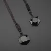 펜던트 목걸이 흑요석 정신 진자 에너지 돌 6 뾰족한 별 목걸이 남성과 여성 스웨터 체인 Jewelr
