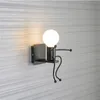 E27 الحديثة مصباح الجدار الحديثة الإبداعية الخيالة الحديد الشمعدان ضوء الجدار لغرفة النوم الممر الخيانة lampara pared1 723 v2