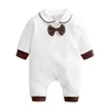 Infant Baby Boys Girls Gentleman Rompers Clothing Spring Autumn Kids Boy Girl Long Sleeve Clothes 210429
