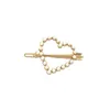 Hair Clips & Barrettes Est Pearls Hairpins For Women Geometric Hollow Out Heart Gold Metal An Arrow Through A Type Accessories