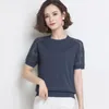 Women's T-Shirt Short Sleeve Summer 2021 Mom Wear Thin Lace Half Ice Silk