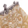 Borsa da sera con perline floreali per donna Pochette e borsette Borse a mano da donna di lusso con diamanti Borsa a tracolla a catena