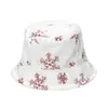 女性のクリスマスのための新しい暖かいパナマキャップ屋外の白いフェイクの毛皮のスパンコールスノーフレークのバケツの帽子