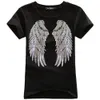 Mode Sequin Angel Wings T-shirt Femme Causal Tops Nouveauté Demi Manches O-cou T-shirt Nouvel Été Lâche Sexy Appliques T-shirts 210324