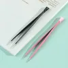 Stainless Steel Silicone Embossed Stick Pressing Straight Head Tweezers Rhinestones Sticker Picker 2 Heads Nail Art Tools