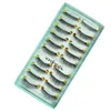 DINGSEN 10 pairs natural 15mm full strip false eyelashes fake lashes long makeup 3d mink extension